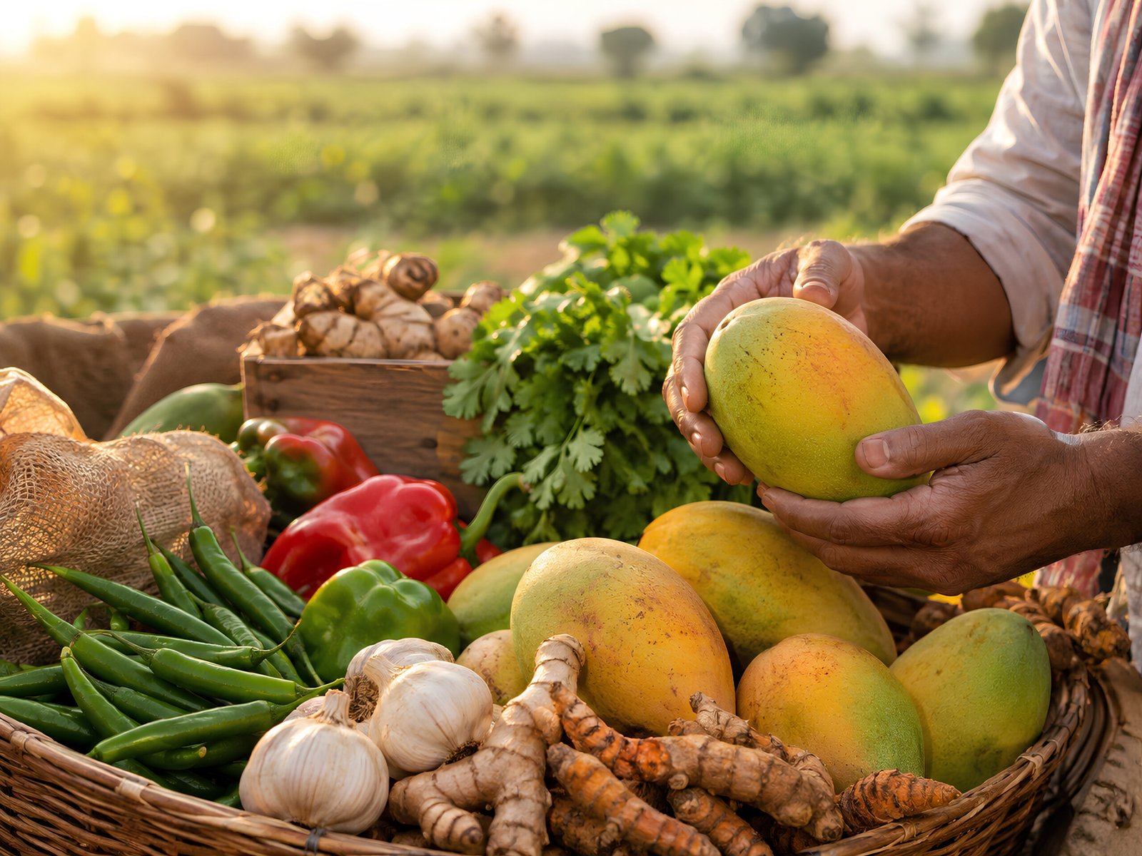 Fresh agricultural produce sourced from farms