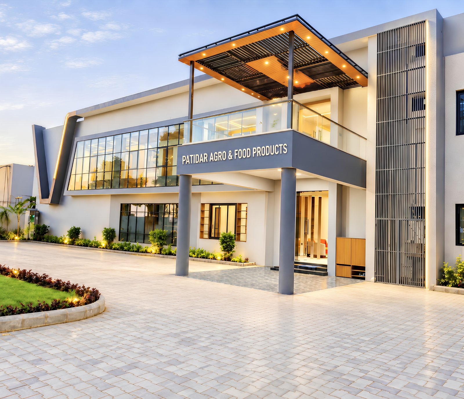 Modern Food Manufacturing Plant Exterior